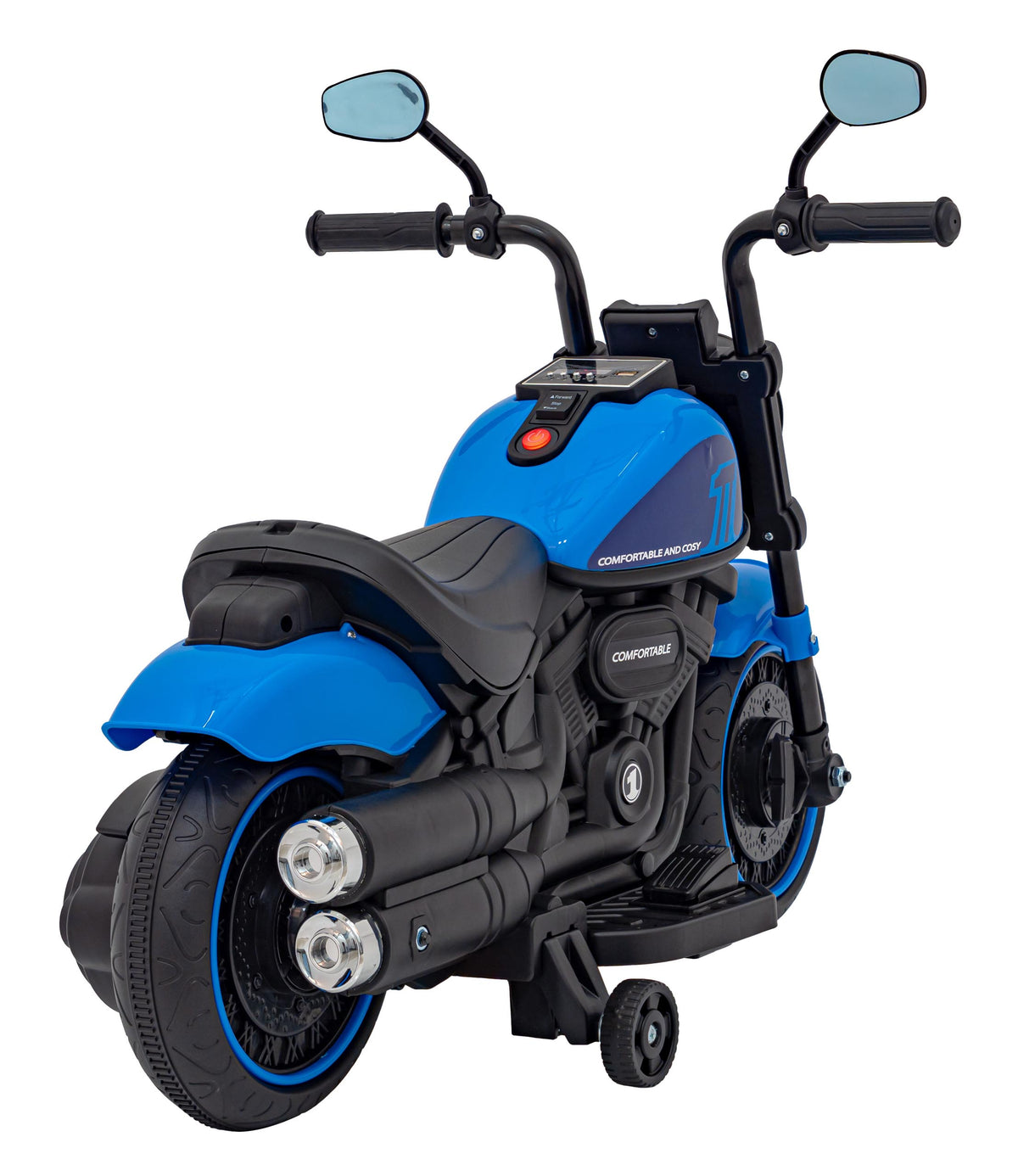 Elektrická motorka Chopper FASTER modrá