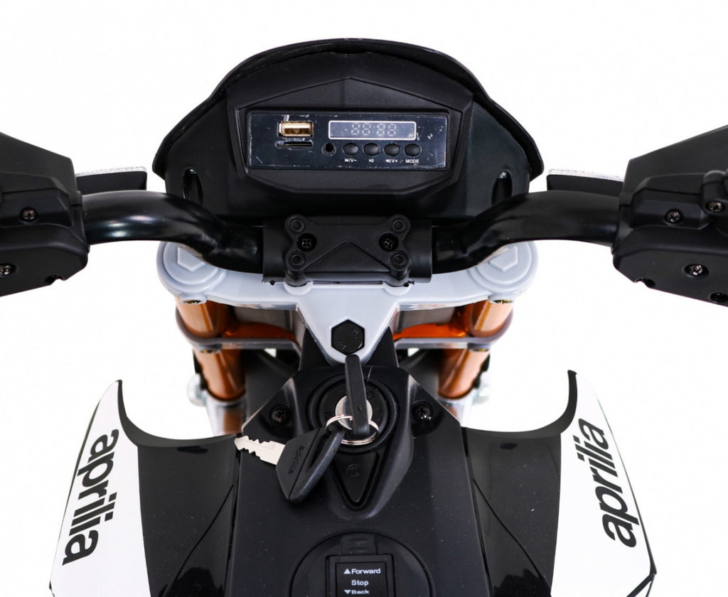 Elektrická motorka Aprilia čierna