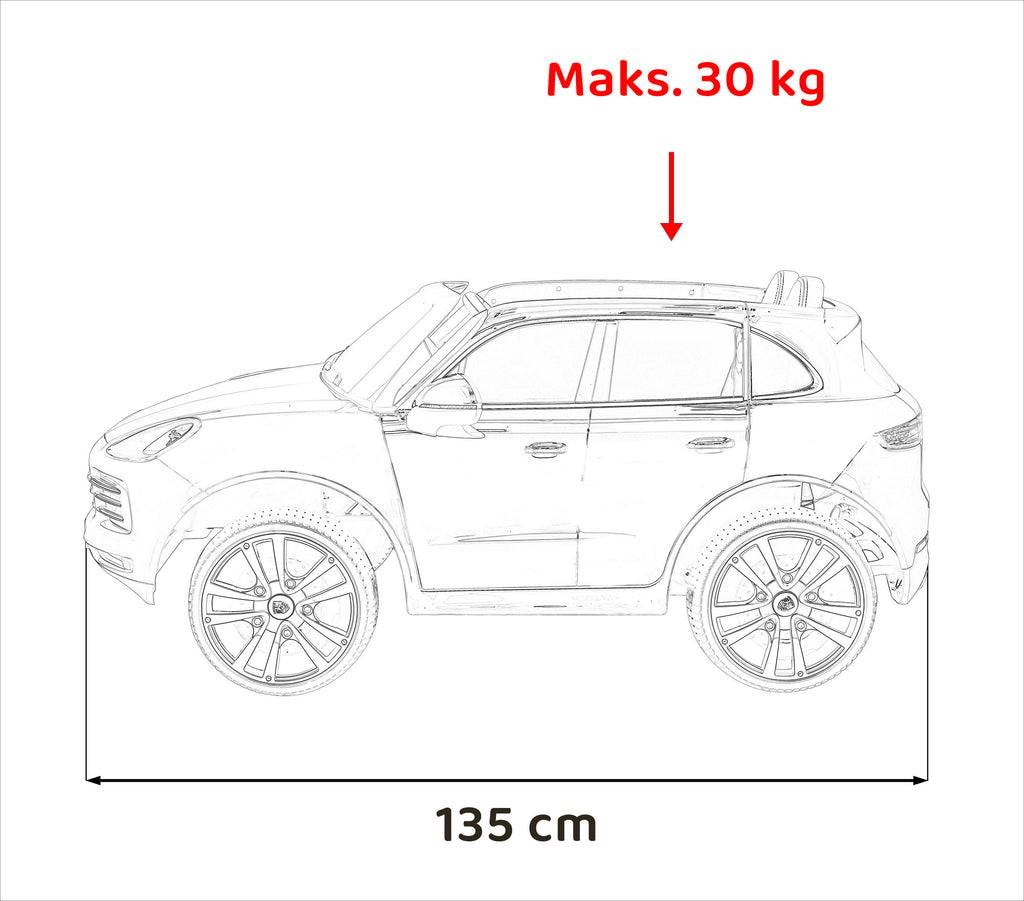 Elektrické autíčko Porsche Cayenne S lakované biela