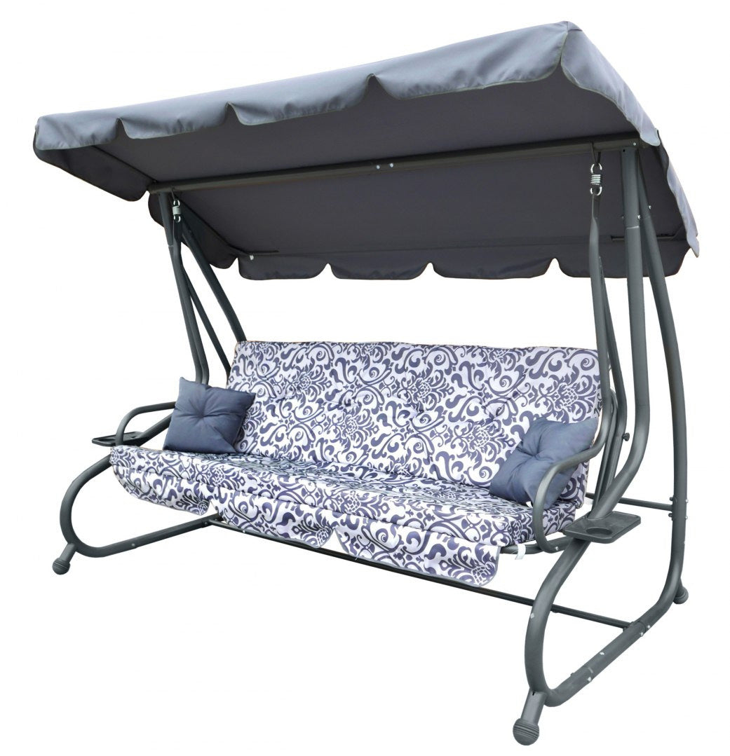 Garden Swing Seat Textylina 2 x 1 Grey PATTERN