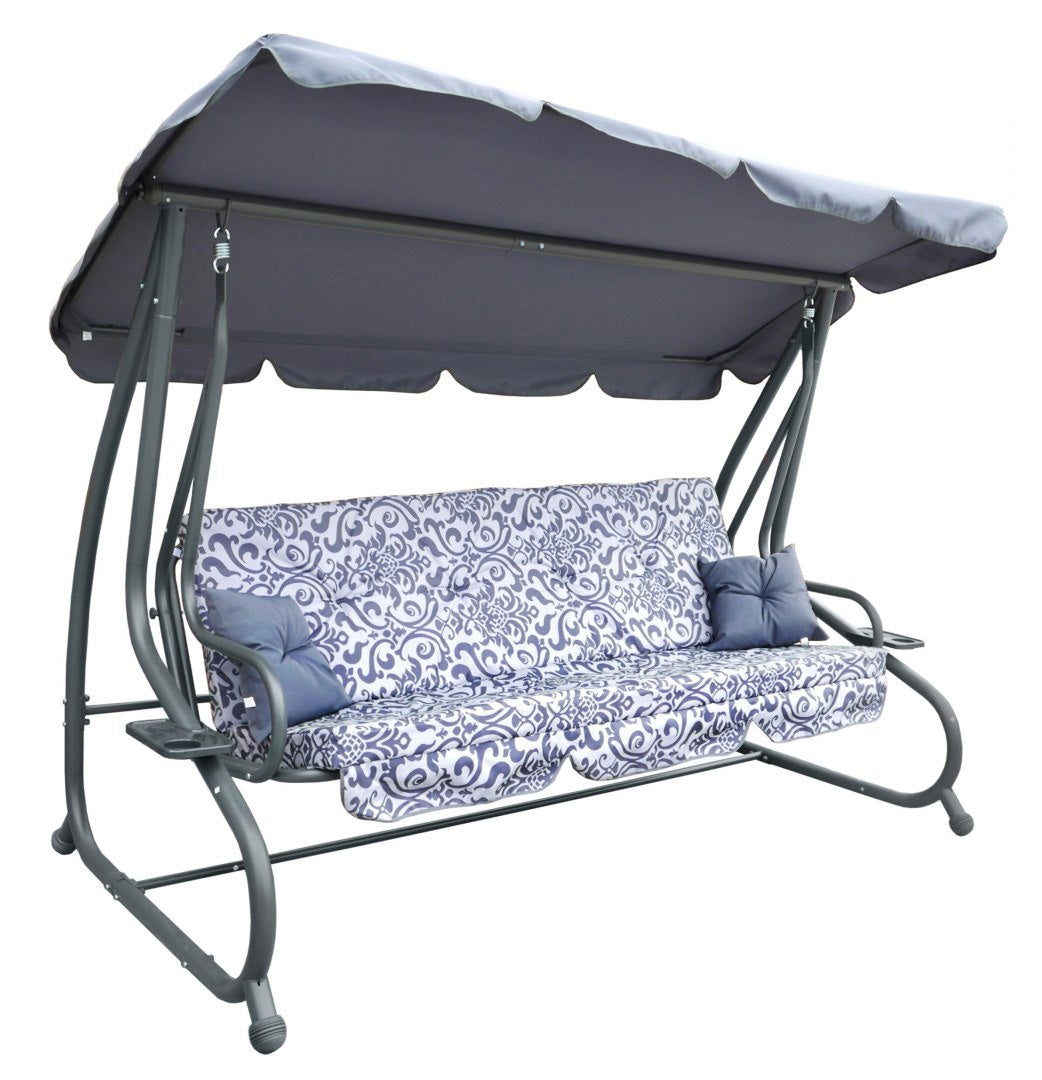 Garden Swing Seat Textylina 2 x 1 Grey PATTERN