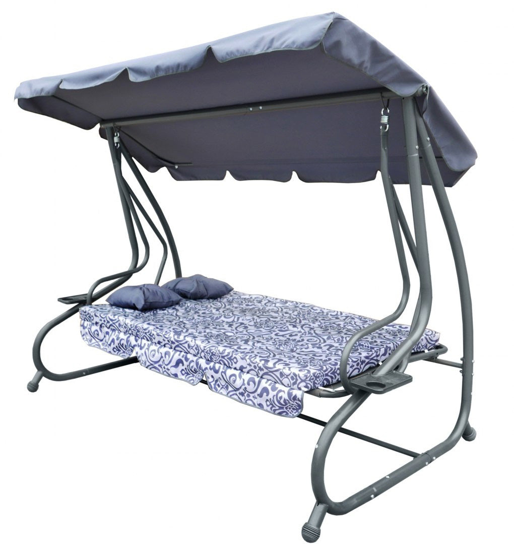 Garden Swing Seat Textylina 2 x 1 Grey PATTERN