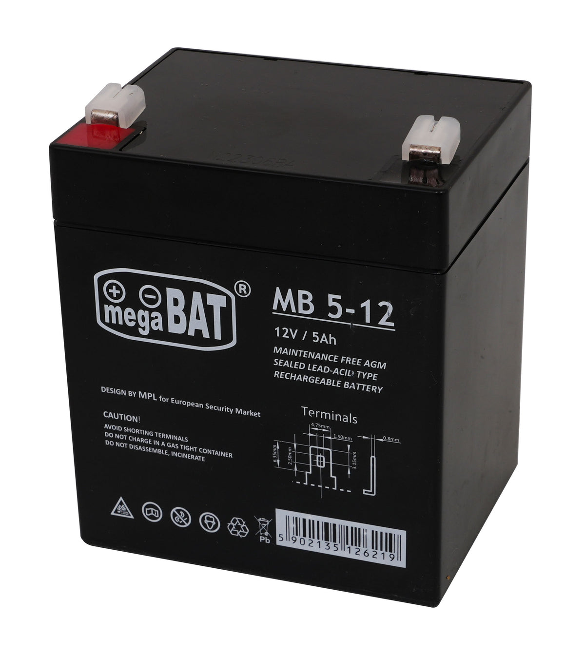 Vehicle parts battery 12V/5AH