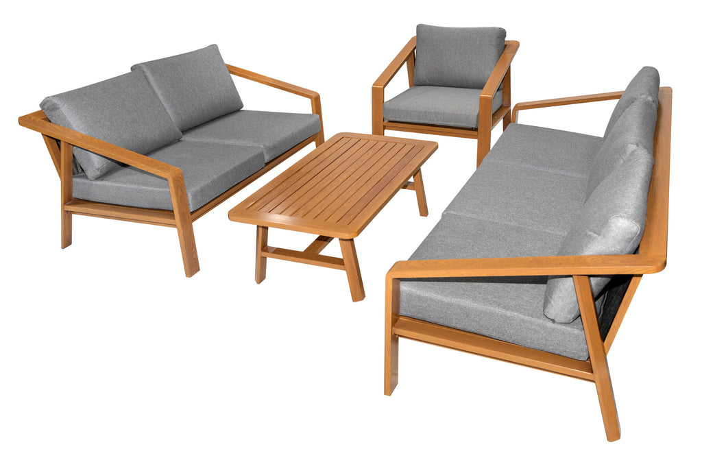 Aluminum Garden Furniture Two Sofas + Armchair + Table
