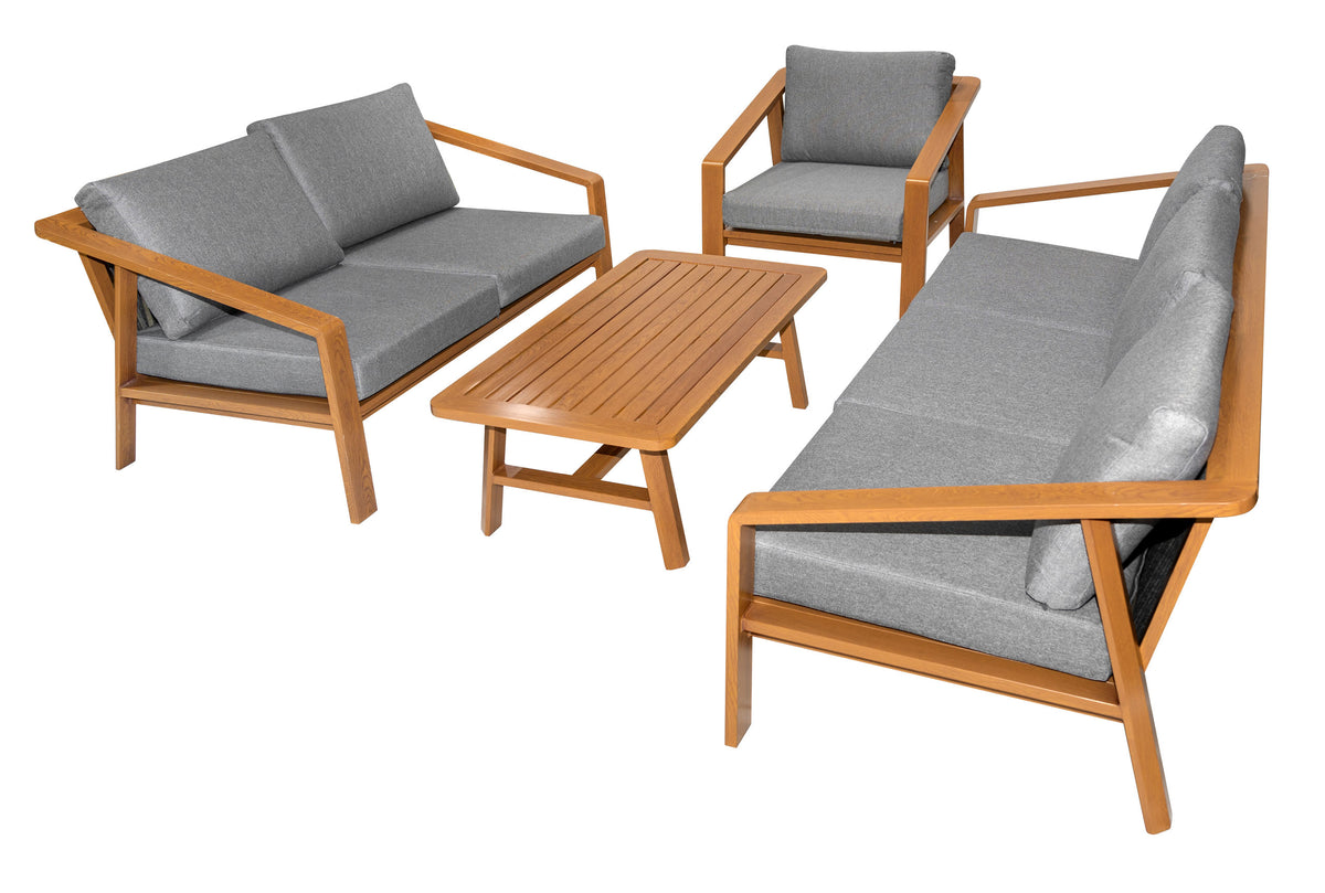 Aluminum Garden Furniture Two Sofas + Armchair + Table