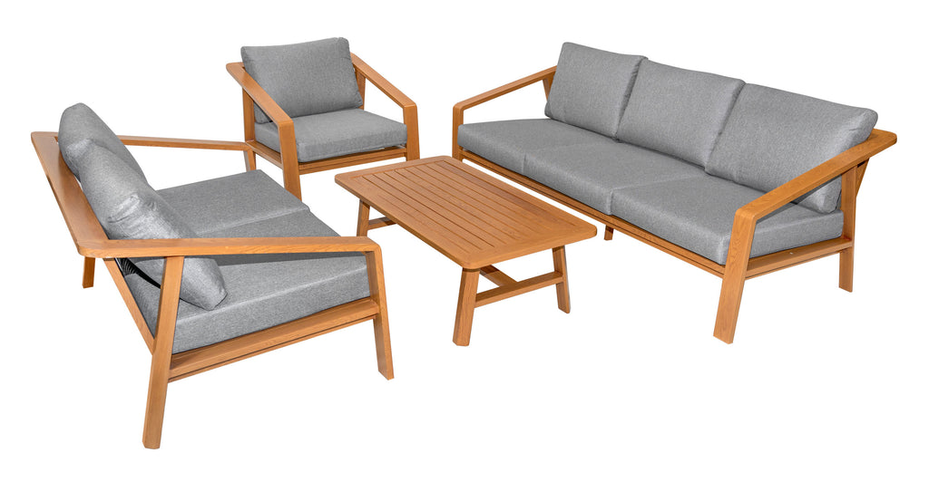 Aluminum Garden Furniture Two Sofas + Armchair + Table