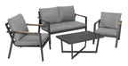 Aluminum Garden Furniture Sofa + Two Armchairs + Table