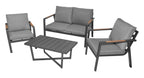 Aluminum Garden Furniture Sofa + Two Armchairs + Table