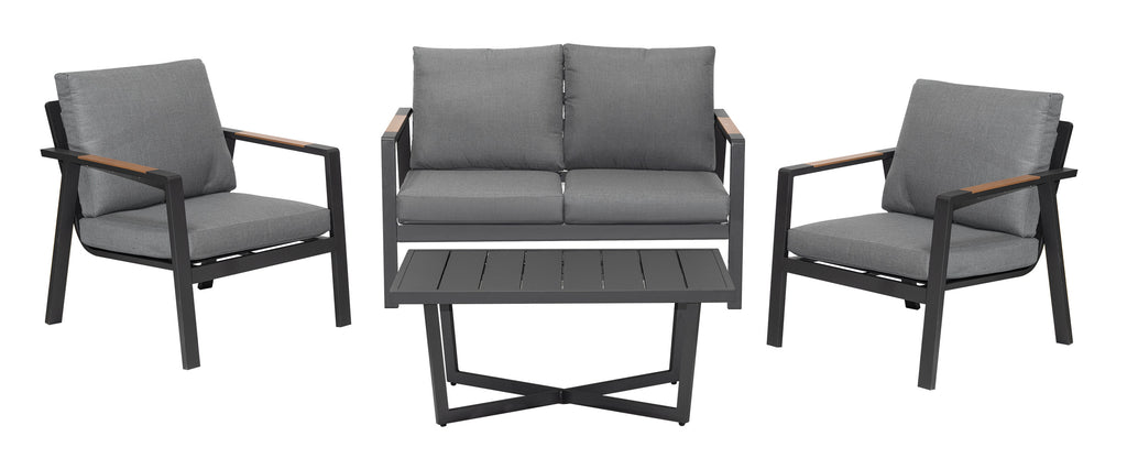 Aluminum Garden Furniture Sofa + Two Armchairs + Table