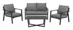 Aluminum Garden Furniture Sofa + Two Armchairs + Table