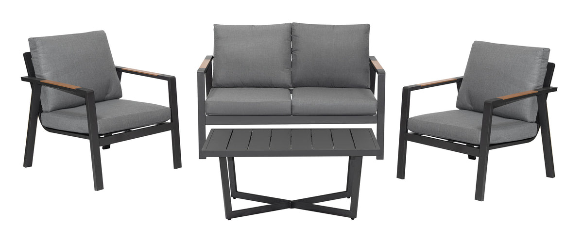 Aluminum Garden Furniture Sofa + Two Armchairs + Table