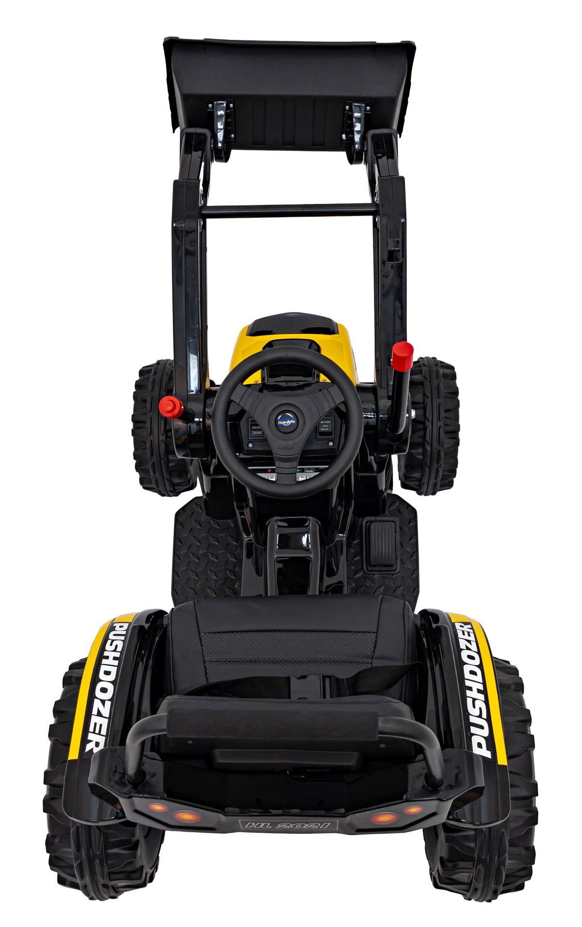Elektrický traktor s nakladacou lyžicou 12 V – žltý