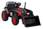 Elektrický traktor s nakladacou lyžicou 12 V – červený