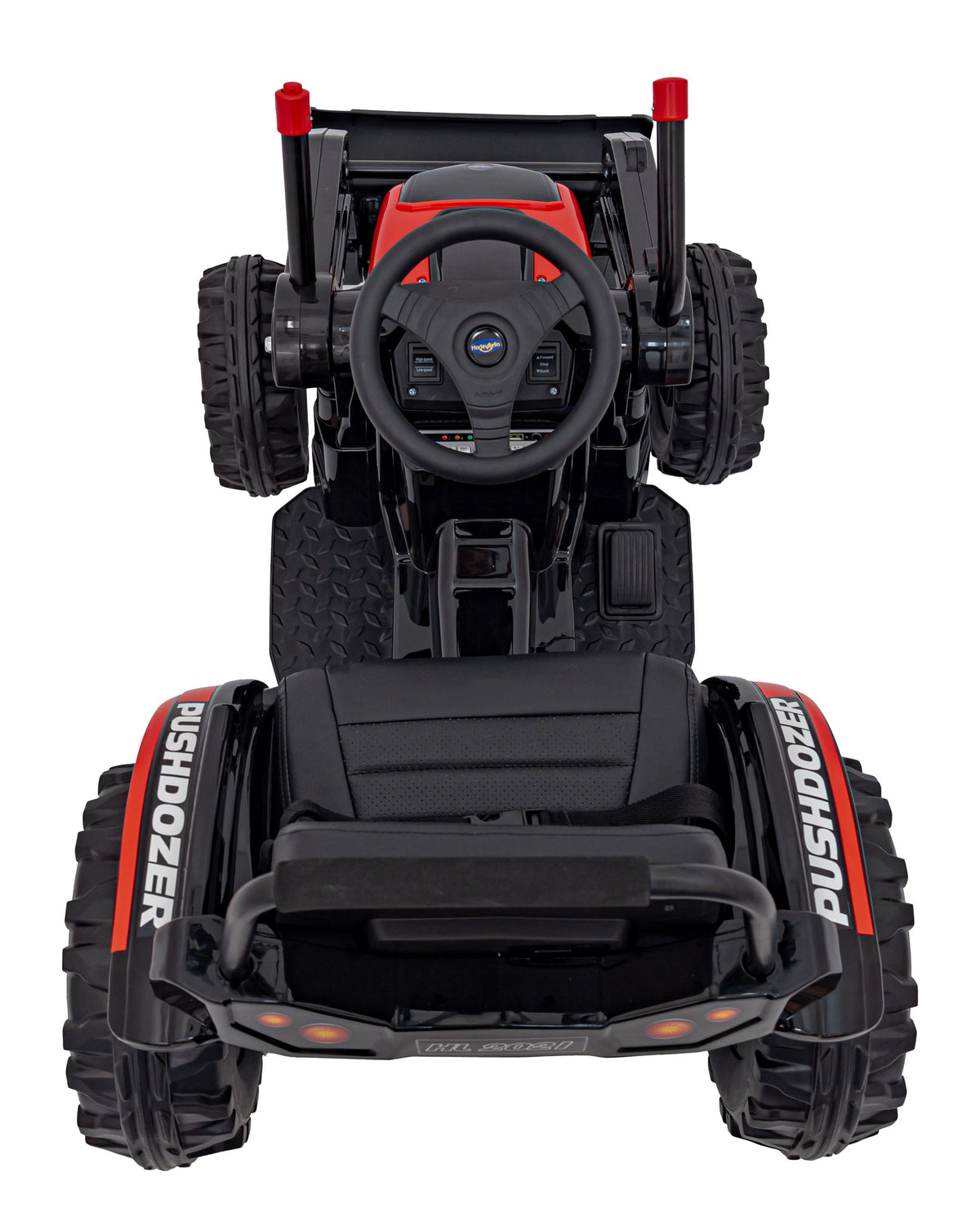 Elektrický traktor s nakladacou lyžicou 12 V – červený