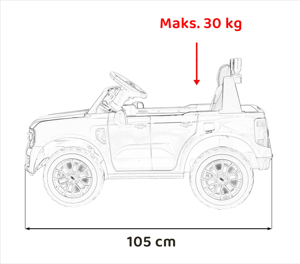 Elektrické autíčko Ford Ranger LIFT žltá