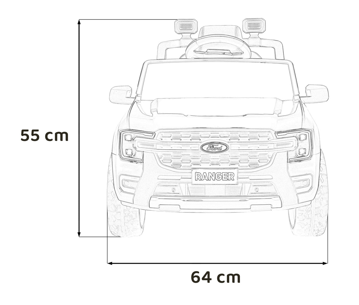 Elektrické autíčko Ford Ranger LIFT žltá
