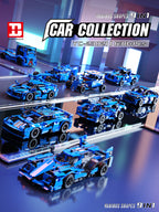 Vehicles Building Blocks Set 638pcs Blue