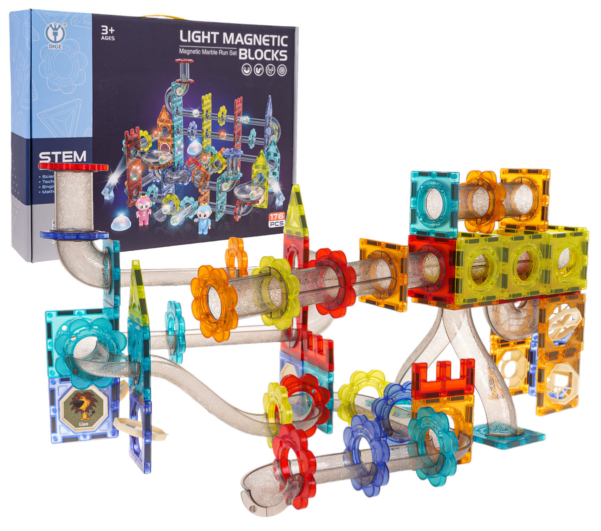 Magnetic Building Blocks Luminous Ball Set 176 pcs.
