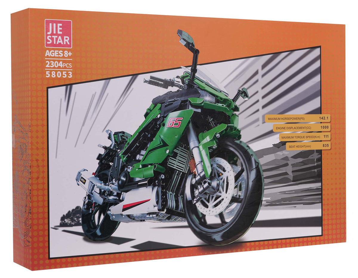Sports Motorcycle Building Blocks Set Green 2304pcs.