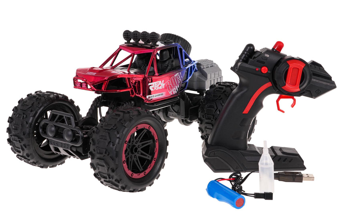 RC REAL ROCK crawler s parným efektom – červená