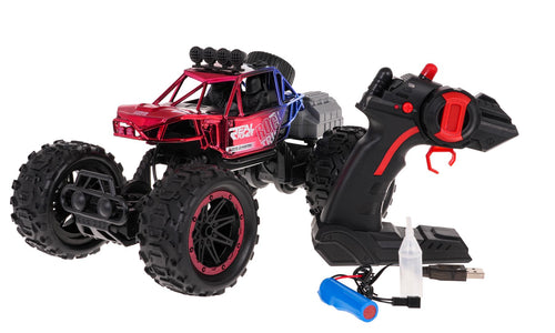 RC REAL ROCK crawler s parným efektom – červená