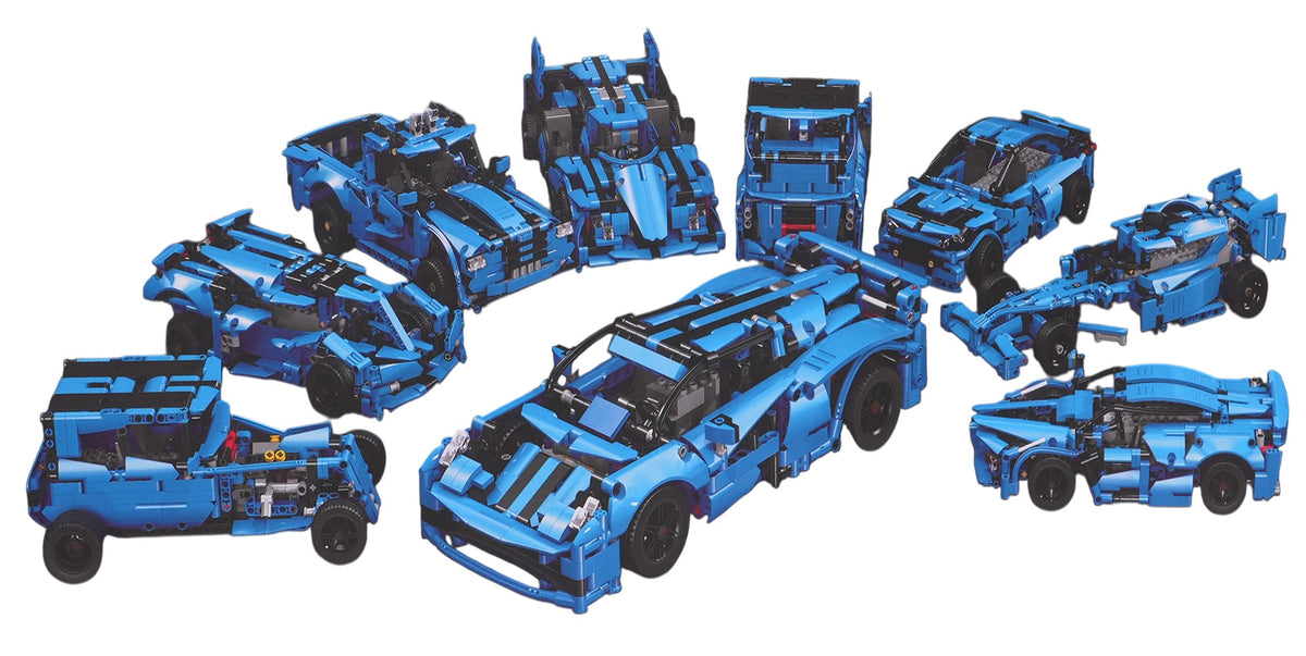 Vehicles Building Blocks Set 638pcs Blue