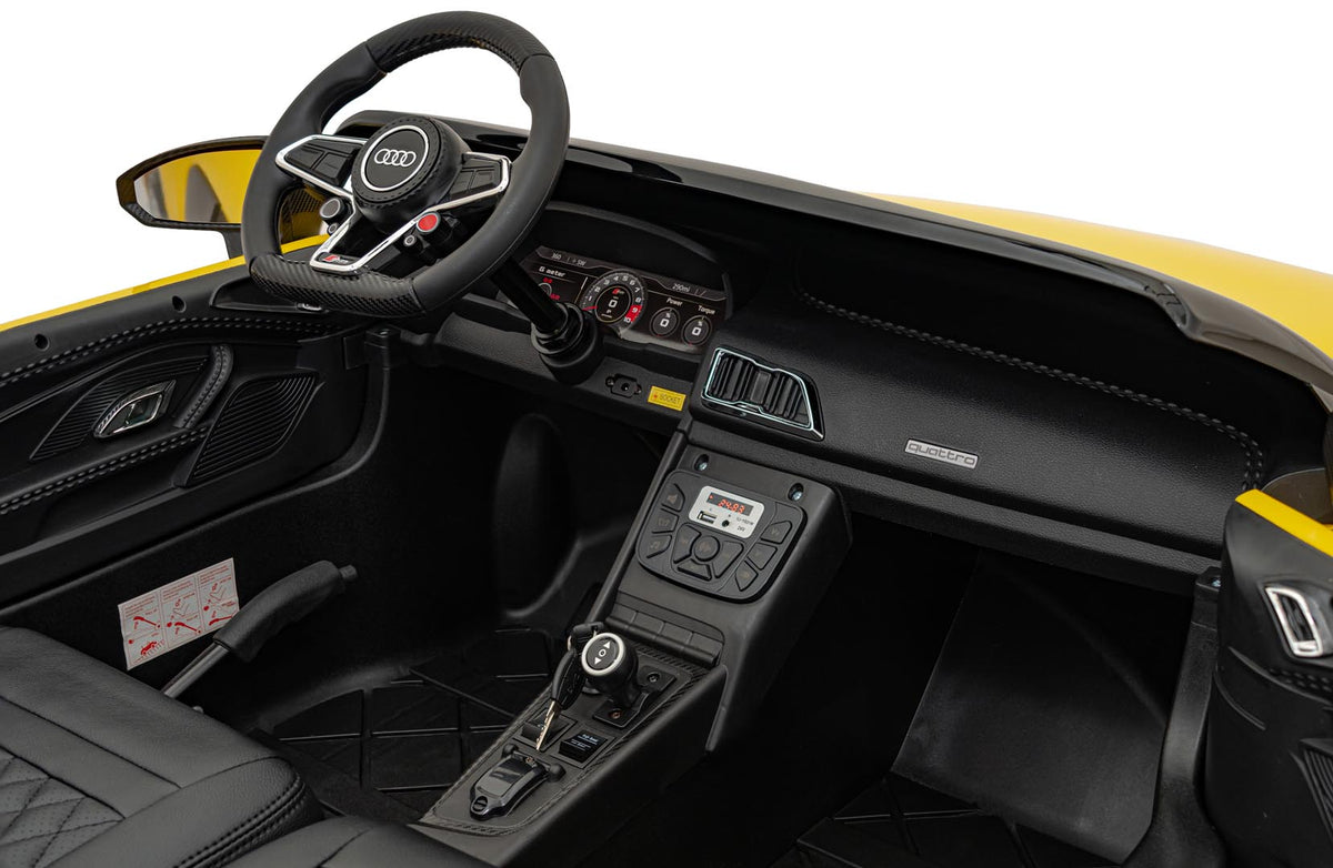 Dvojmiestne elektrické Audi R8 Spyder LIFT 24 V – žlté