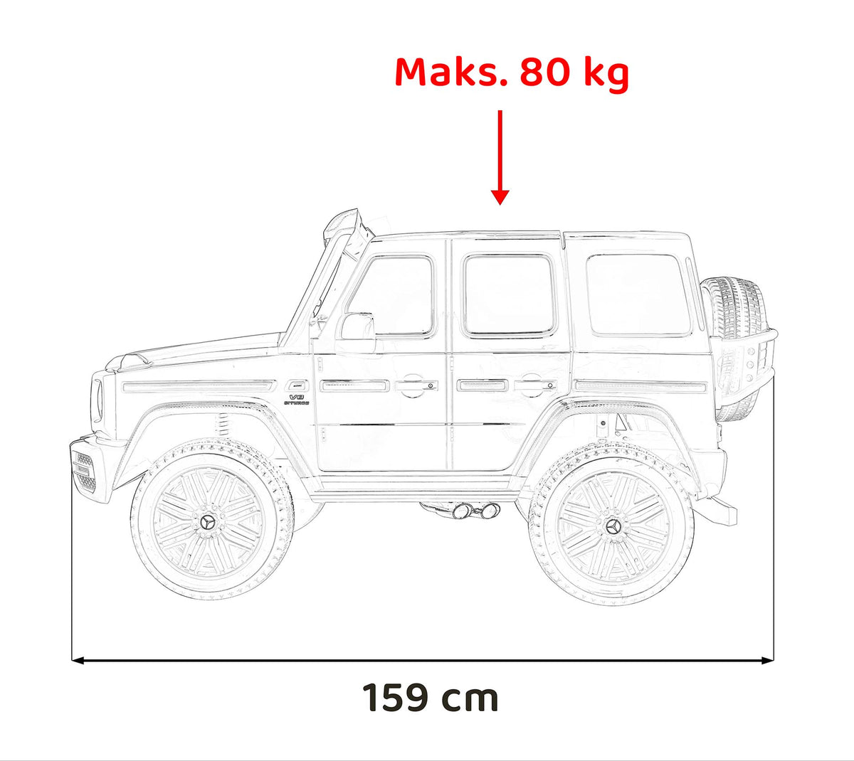 Elektrické autíčko Mercedes-Benz G63 AMG XXL STRONG MP4 červená