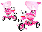 3-wheeled Panda Bike for Kids Pink + Sounds + Roof + Barrier + Footrest + Handle + Storage