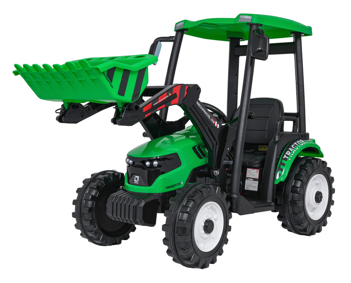 MEGA D68 Tractor Vehicle With Trailer Green
