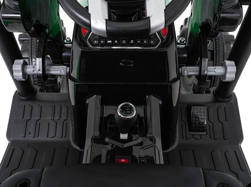 Elektrický traktor MEGA D68 s prívesom zelená