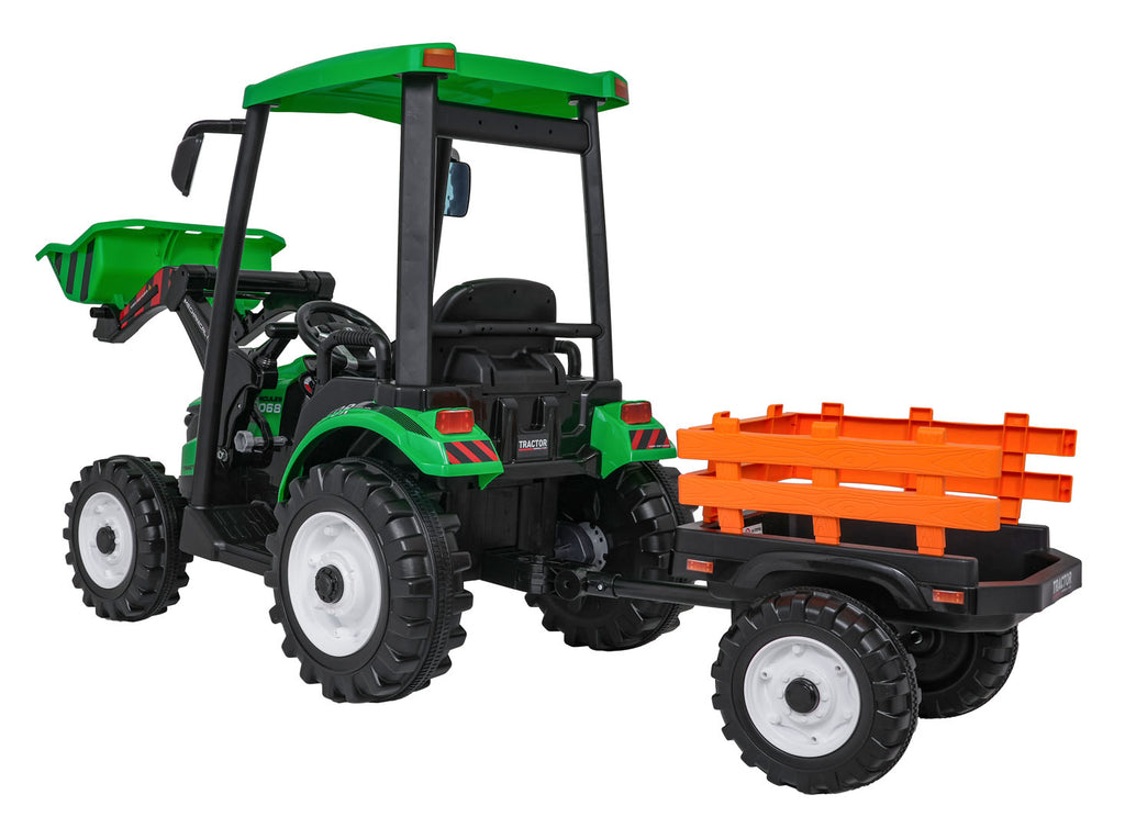 MEGA D68 Tractor Vehicle With Trailer Green