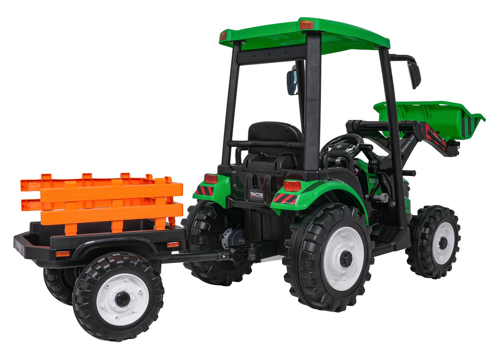 MEGA D68 Tractor Vehicle With Trailer Green