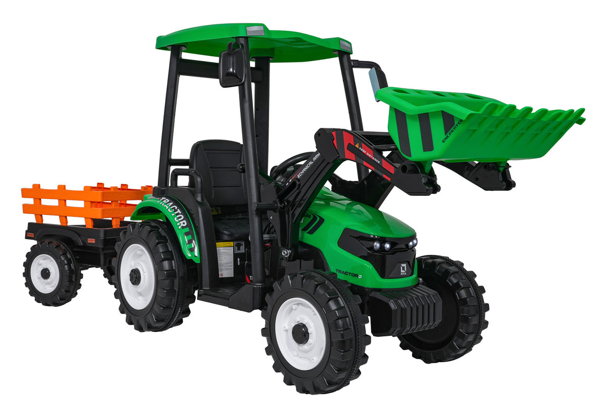 MEGA D68 Tractor Vehicle With Trailer Green