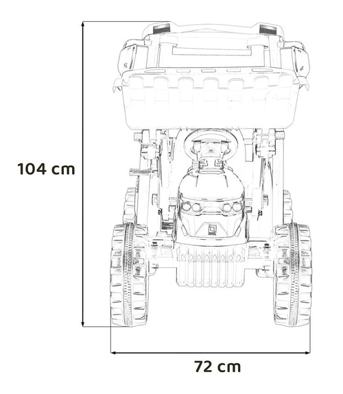 MEGA D68 Tractor Vehicle With Trailer Green