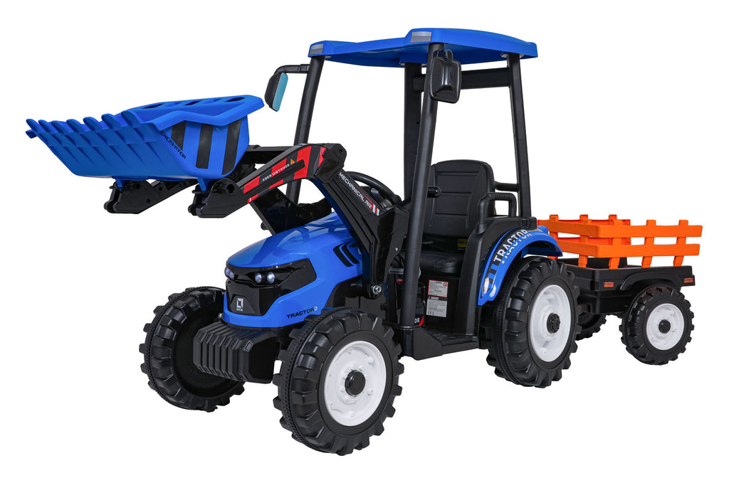 MEGA D68 Tractor Vehicle With Trailer Blue