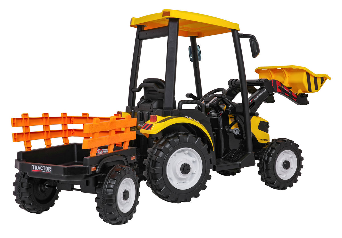 MEGA D68 Tractor Vehicle With Trailer Yellow