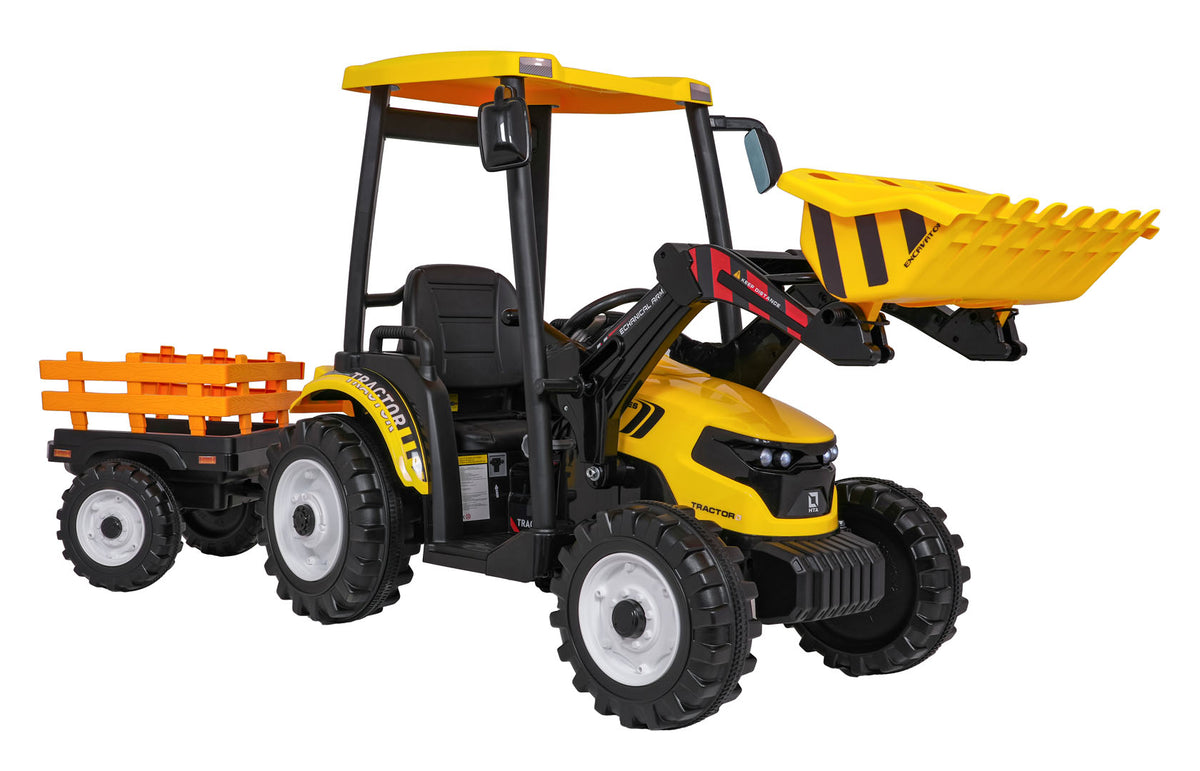 MEGA D68 Tractor Vehicle With Trailer Yellow