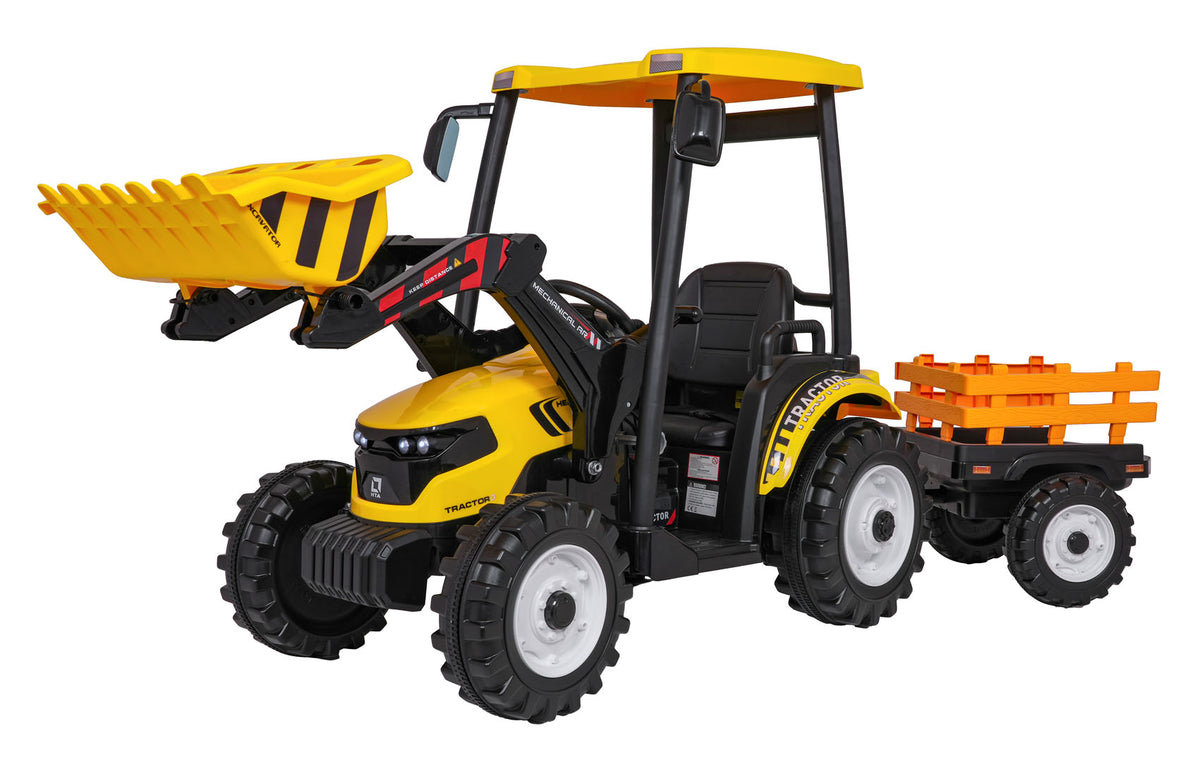 MEGA D68 Tractor Vehicle With Trailer Yellow