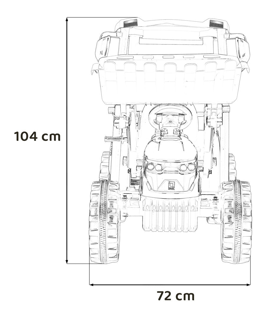 MEGA D68 Tractor Vehicle With Trailer Yellow