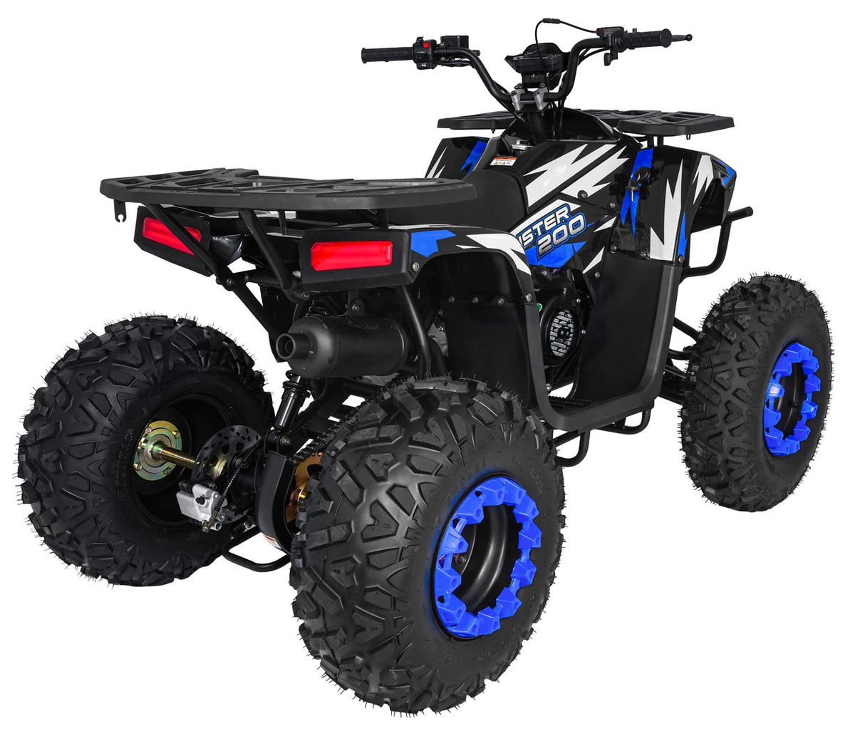 200CC MONSTER Blue Petrol Quad Bike