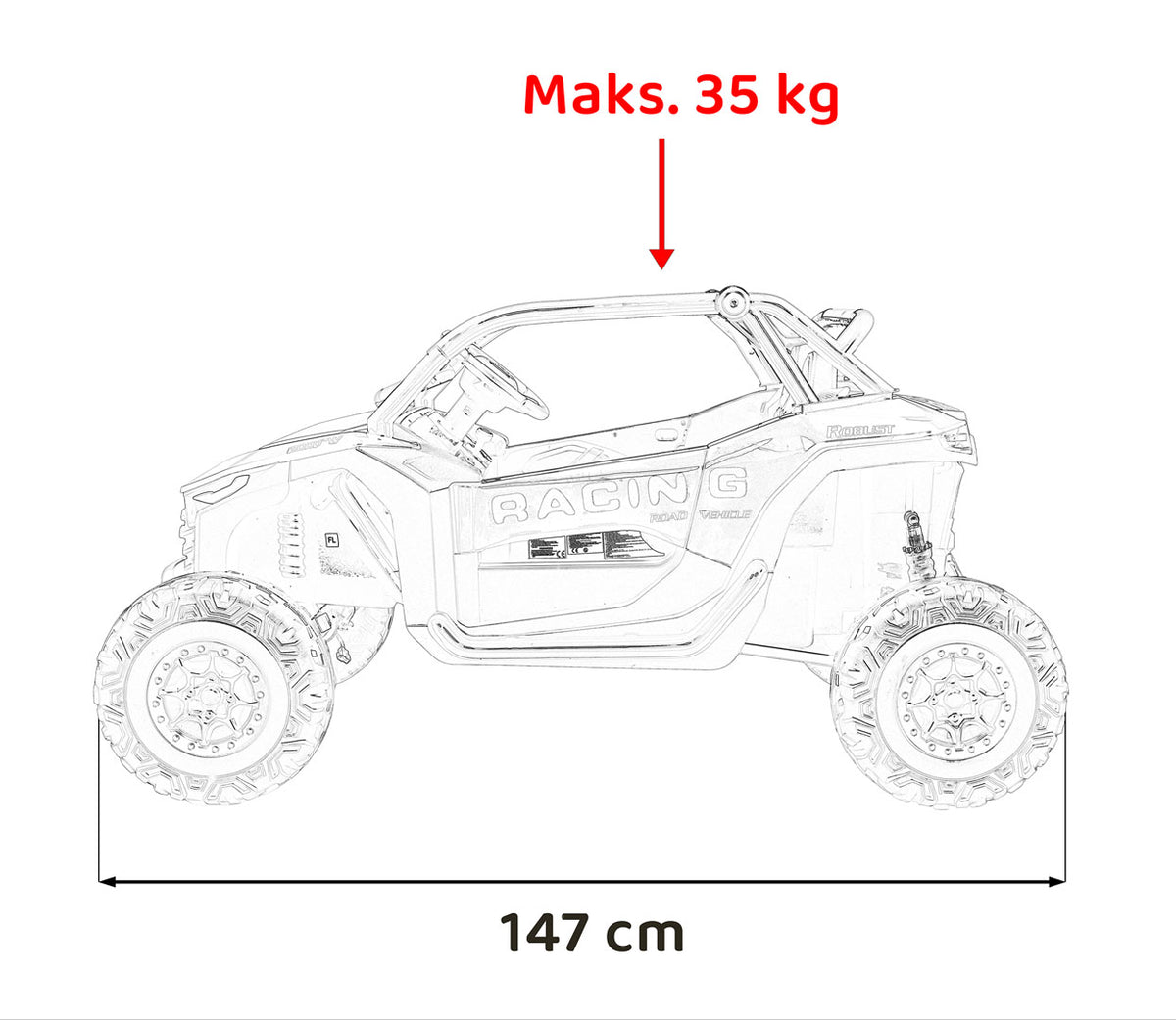 Elektrická buggy RACING Road 2000 modrá