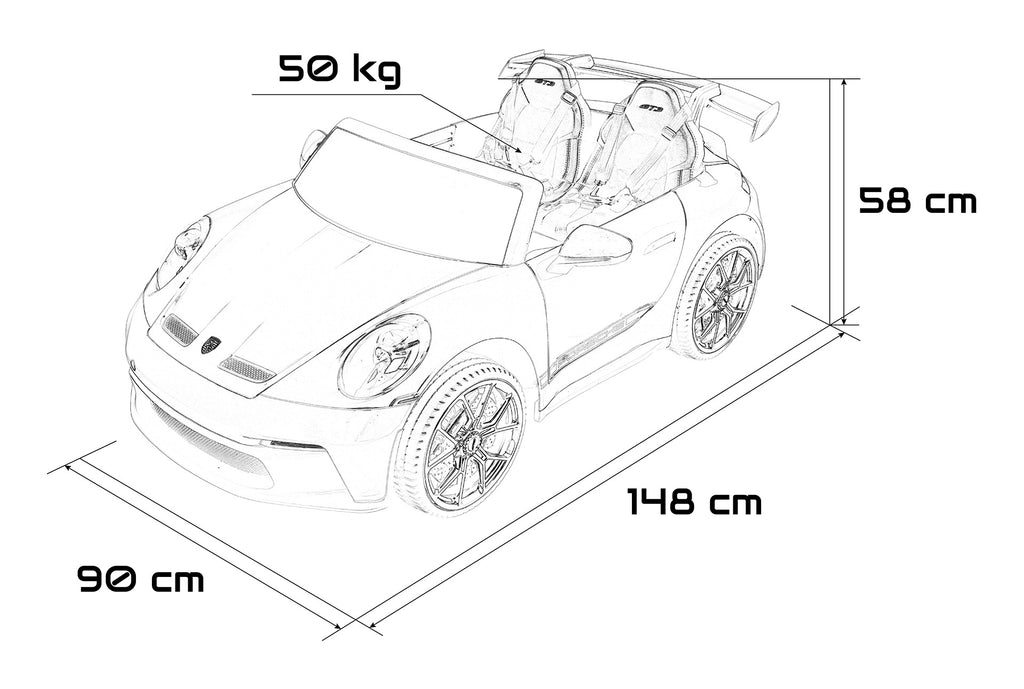 Elektrické autíčko Porsche 911 GT 3 čierna MP4
