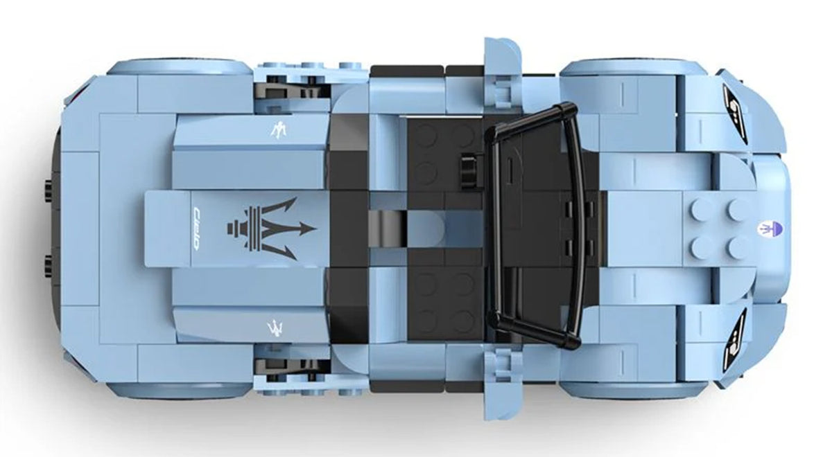 Stavebnica RASTAR Maserati MC20 1:30 – modrá – 370 dielov – fotografia 11
