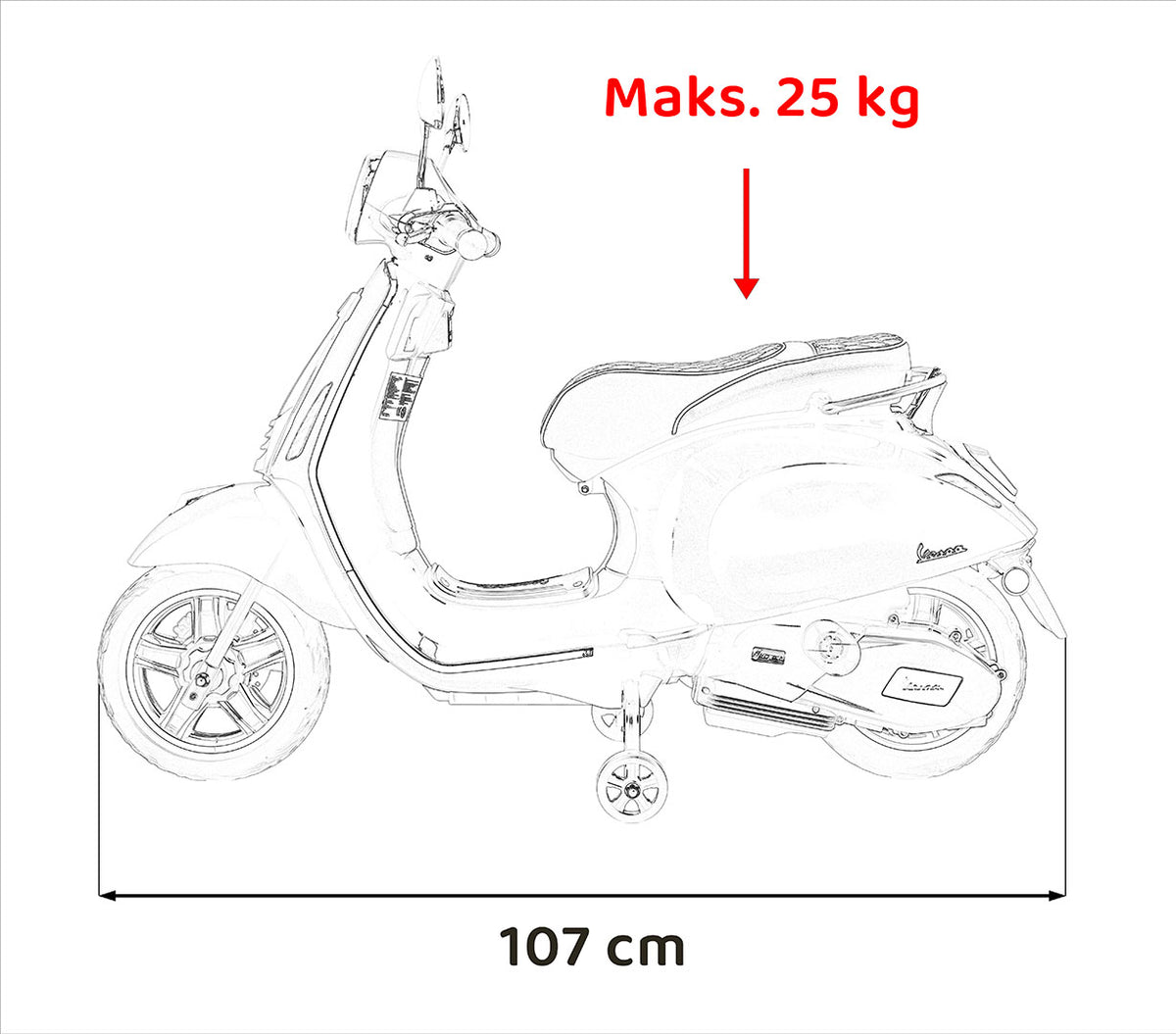 Vehicle Scooter Vespa ROMA White