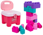 Set of Soft Electric Blocks + Chair Storage Pink