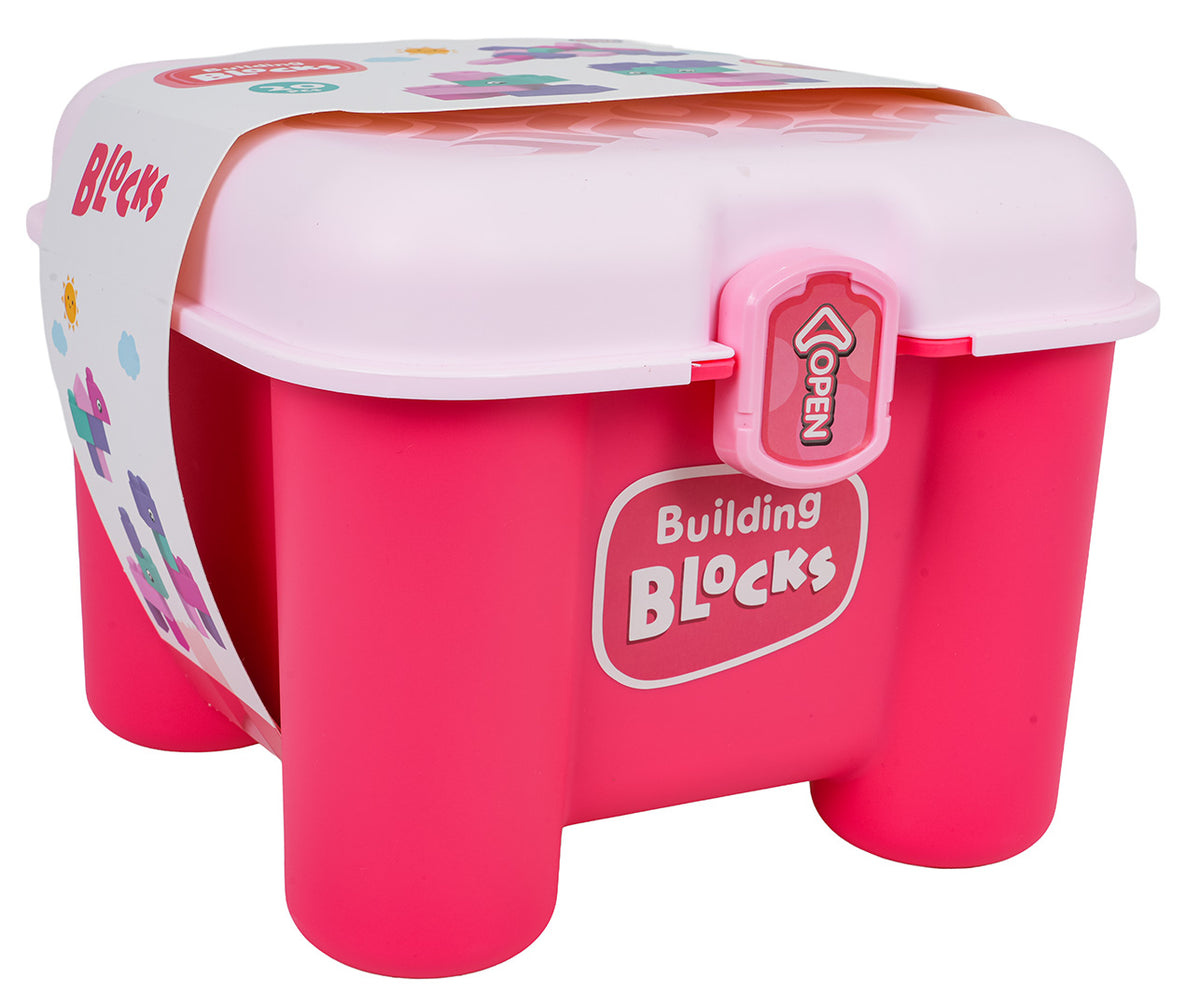 Set of Soft Electric Blocks + Chair Storage Pink