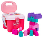 Set of Soft Electric Blocks + Chair Storage Pink
