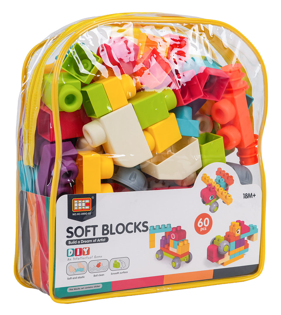 Soft Blocks Set 60 pcs + Backpack