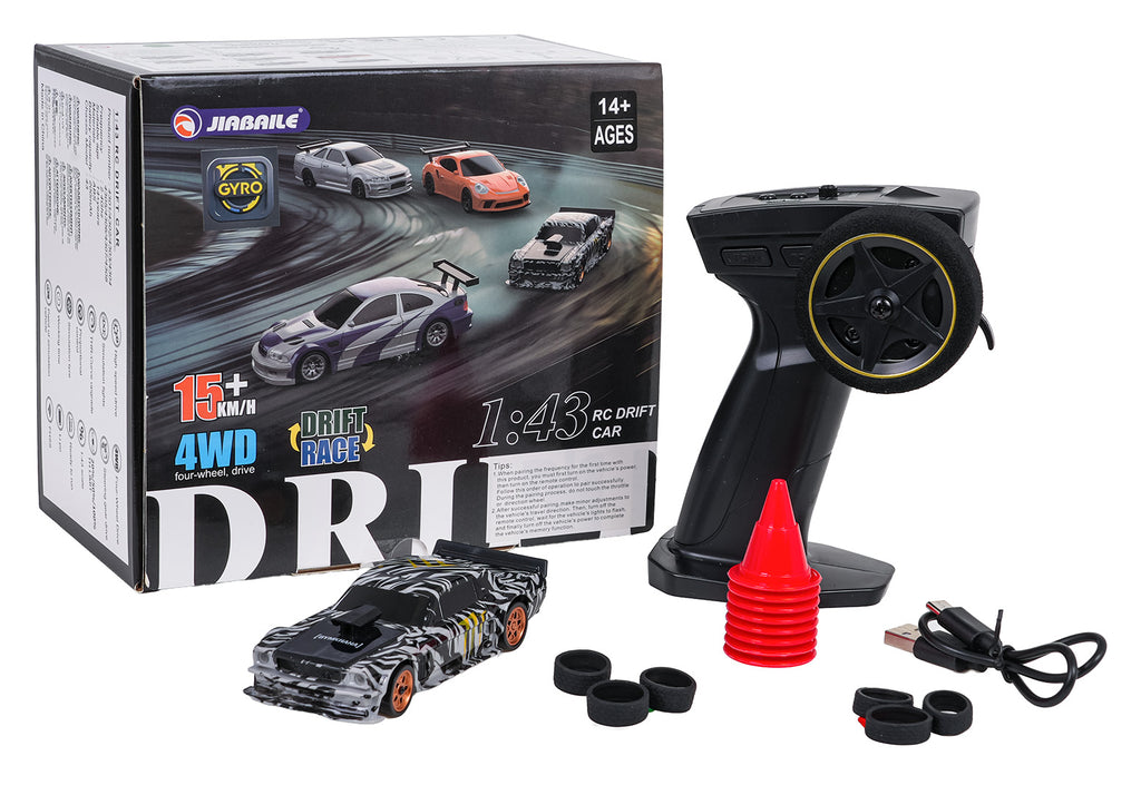 R/C Drift Car 1:43 Green + Accessories